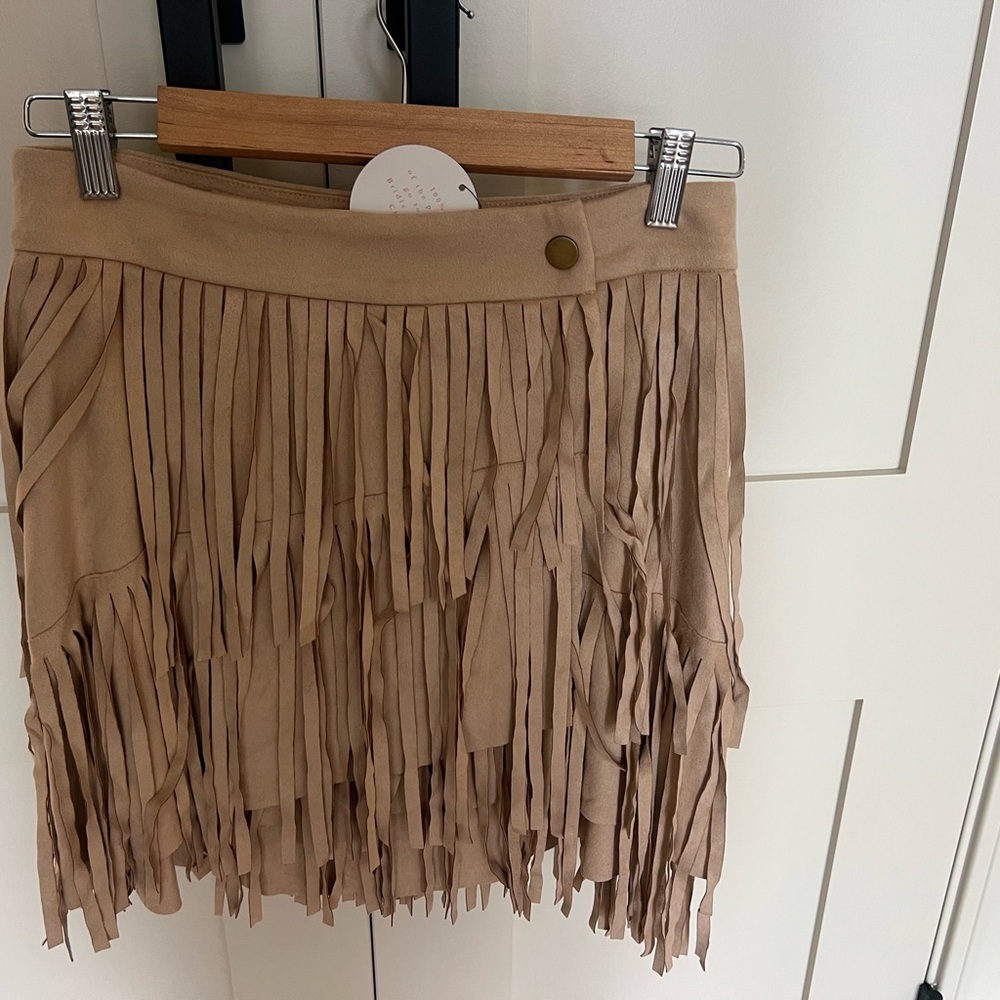 Fringed Tan Skirt
